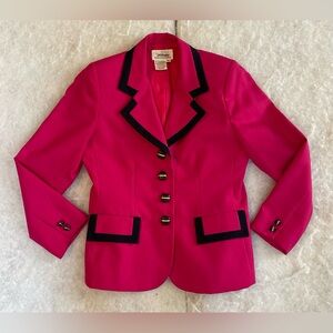 vintage worthington Hot Pink Black Color block Blazer 80’s-90’s (SKU481)